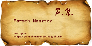 Parsch Nesztor névjegykártya